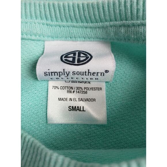 Simply Southern Sweater Womens Small Blue Knit Sarcastic Bird Long Sleeve Preppy - Picture 7 of 9